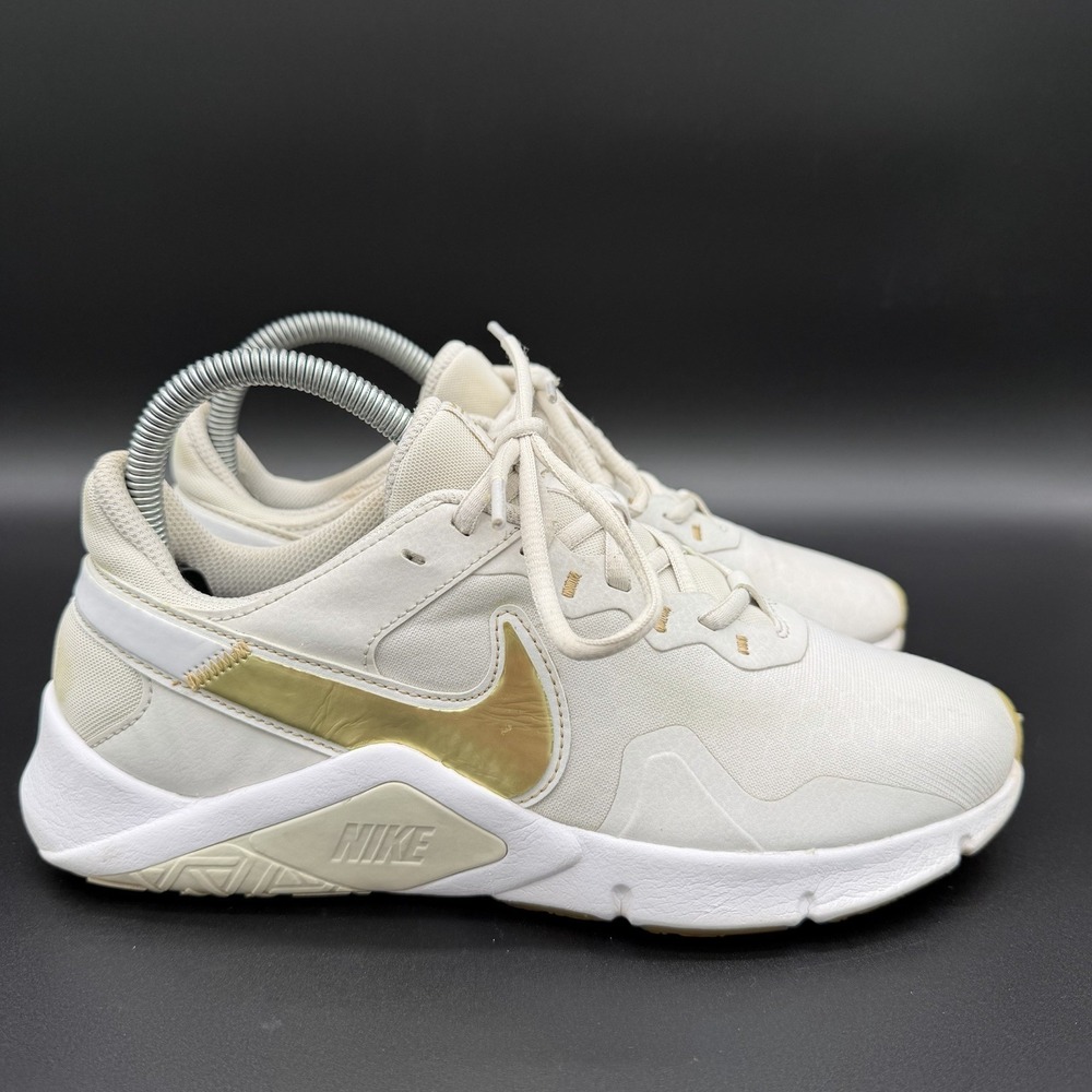 Nike‎ Women's Legend Essential 2 Training Shoes Size 8 White Cream Gold